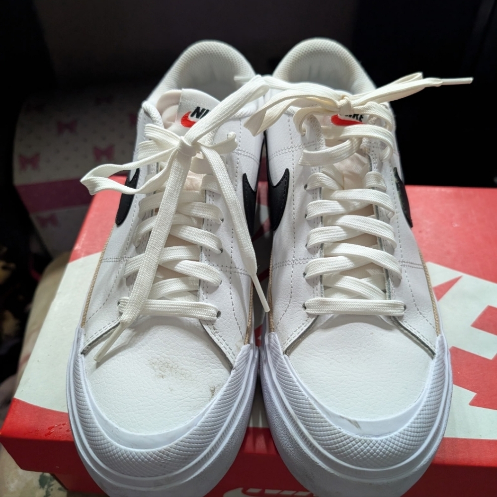 Nike Kids White and Tan Sneakers